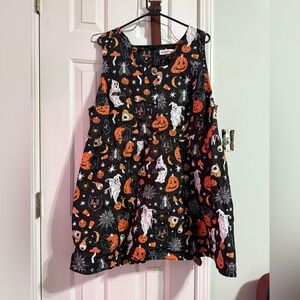 Halloween Themed Mini Dress - Black and Orange